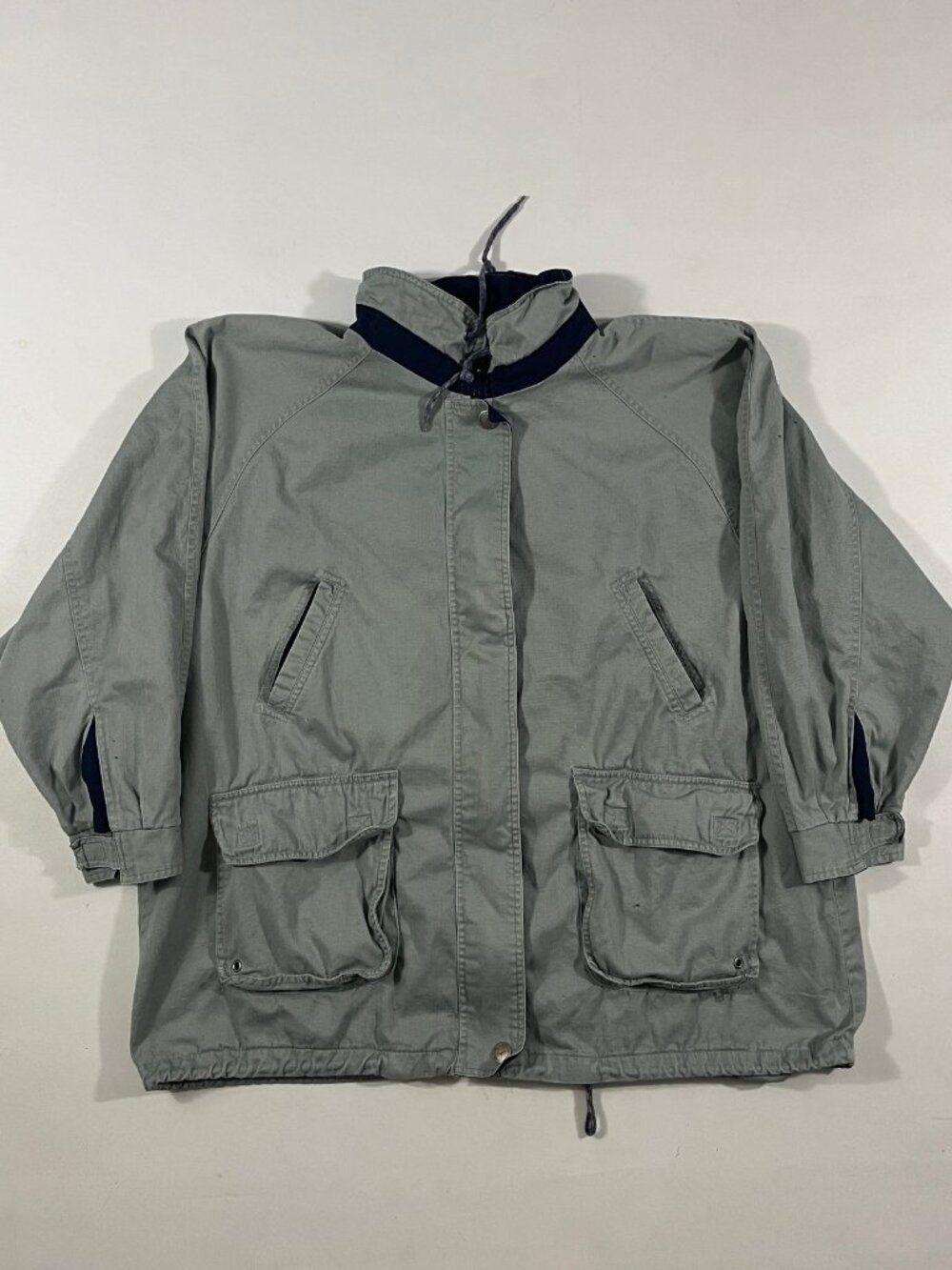 Vintage 90s Trail Designs Sage Green Hooded Cotton Field Parka Jacket 2X